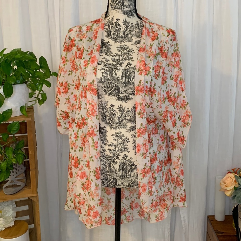 Emory Park Floral Sheer Kimono